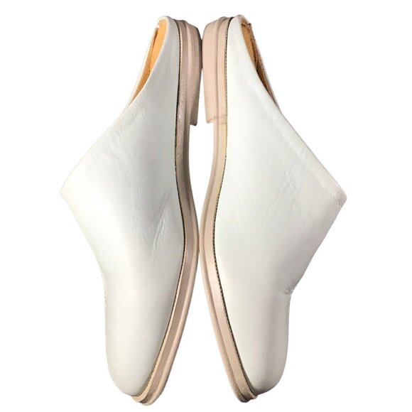 Roobin Leather Shoes 42 Round Toe Mint Green Embroidery Moroccan Slippers Loafer - Picture 3 of 8